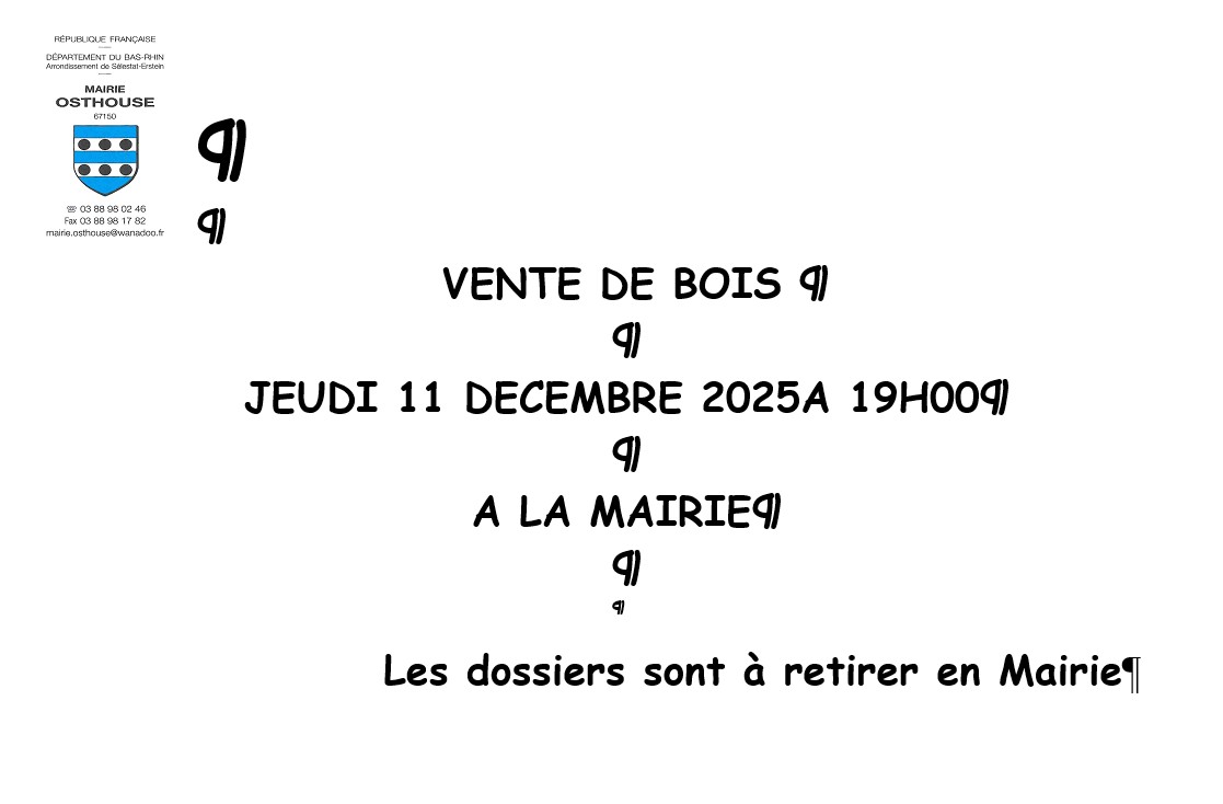 VENTE DE BOIS